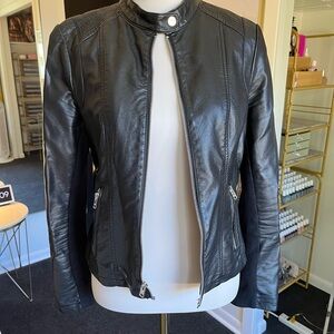 Black Rivet Women's Classic Black Faux Leather Jacket